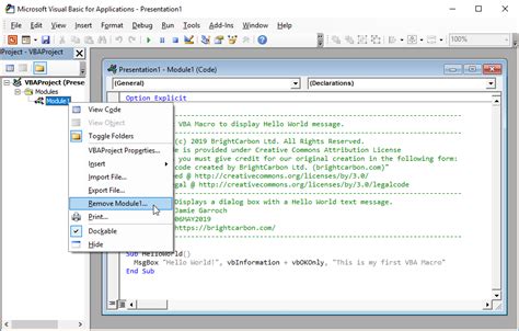 how to add vba code in ppt